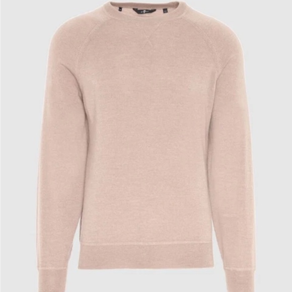 7 For All Mankind Merino Crewneck, Style# 7MC08K06, Size L & XL Beige - Picture 1 of 8